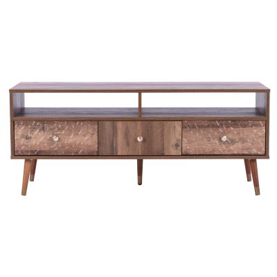 TV furniture Shanice HM8659 Walnut with embossed textures 120x39x50cm