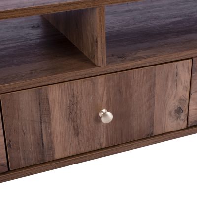 TV furniture Shanice HM8659 Walnut with embossed textures 120x39x50cm