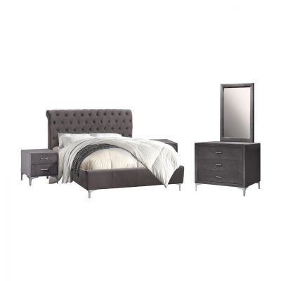 Set Bedroom 4 pieces Velvet Grey HM11269.20