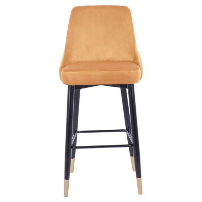 Bar Stool SERENITY HM8519.09 Gold Velvet with metallic frame 51Χ58Χ110cm