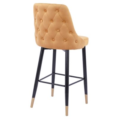 Bar Stool SERENITY HM8519.09 Gold Velvet with metallic frame 51Χ58Χ110cm