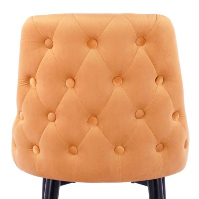 Bar Stool SERENITY HM8519.09 Gold Velvet with metallic frame 51Χ58Χ110cm