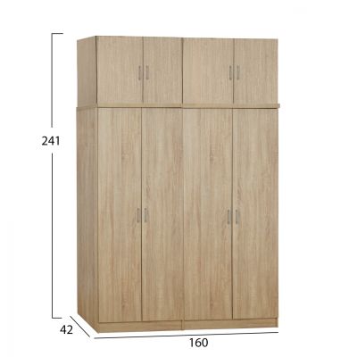 Set 4 pieces Wardrobe Four Leaf with loft Sonama 160x42x241 HM11353.02