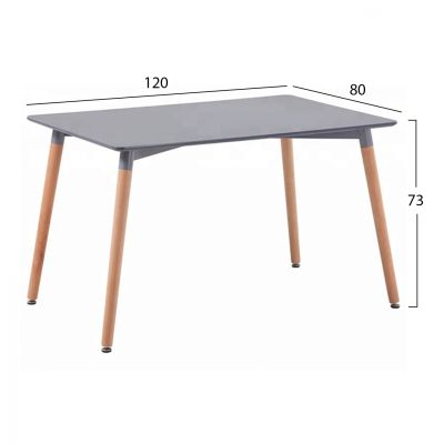 Set Dining Table 5 pieces Table Minimal with chair Twist Grey HM10229.10 120x80x73 cm