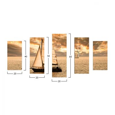 ДЪСКА ПЕТ ЧАСТИ MDF SUNSET SAILING HM7206.01 100X0,3X60 см.