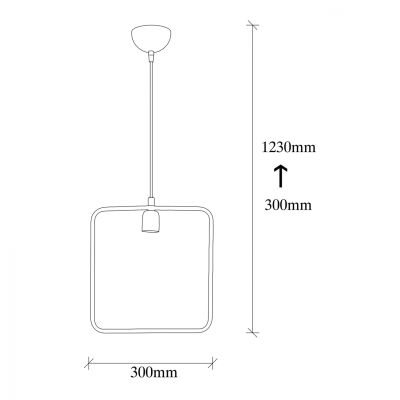 METALLIC PENDANT LIGHT BLACK HM7257 30Χ6Χ123 cm.