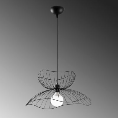 METALLIC PENDANT LIGHT IN BLACK E27 HM7232 50x50x121 cm.