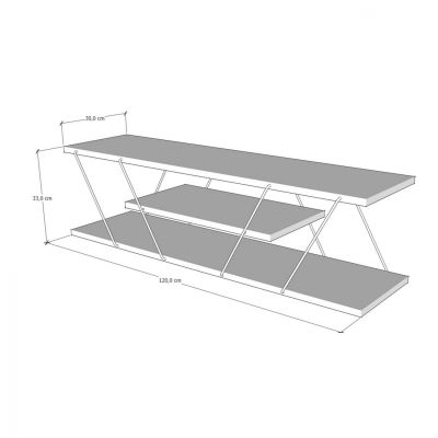 TV FURNITURE WHITE HM8922.02 120x30x33cm.