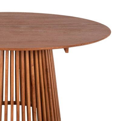 DINING TABLE ROUND FRANTZ ΗΜ9457.11 SOLID MINDI WOOD IN NATURAL Φ150x75Hcm.