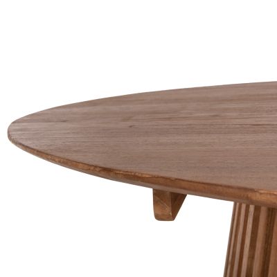 DINING TABLE ROUND FRANTZ ΗΜ9457.11 SOLID MINDI WOOD IN NATURAL Φ150x75Hcm.