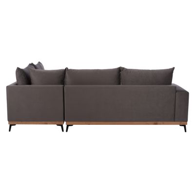 MESINA corner sofa, gray, high leg, 2pcs, right corner, stain-resistant and water-repellent fabric