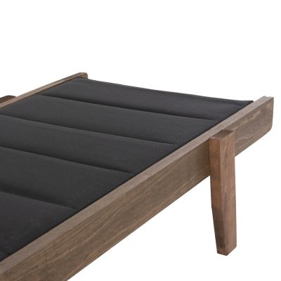 BEACH LOUNGER MILOS HM10685.03 BEECH WOOD IN WALNUT-BLACK TEXTILENE CUSHION COVER 204x65x92,5Hcm.