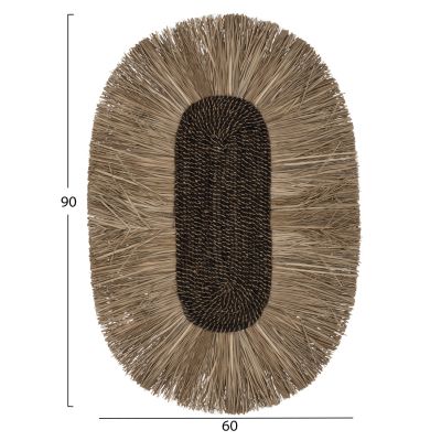 ДЕКОР ЗА СТЕНА ОВАЛ ОТ ТРЕВА И ВЛАКНА АБАКА В ЕСТЕСТВЕН ЦВЯТ 60x5x90Hcm.HM7795