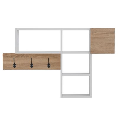 ENTRYWAY HANGER WITH SHELVES HARLAN HM8973.12 MELAMINE IN SONAMA-WHITE 99,5x15x61Hcm.