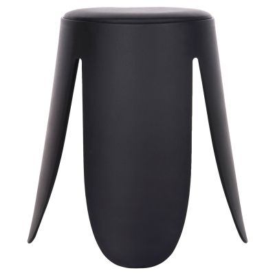 STOOL DENTY HM9619.02 POLYPROPYLENE IN BLACK-PU SEAT IN BLACK Φ30x45Hcm.