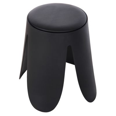 STOOL DENTY HM9619.02 POLYPROPYLENE IN BLACK-PU SEAT IN BLACK Φ30x45Hcm.