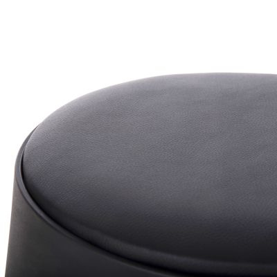 STOOL DENTY HM9619.02 POLYPROPYLENE IN BLACK-PU SEAT IN BLACK Φ30x45Hcm.