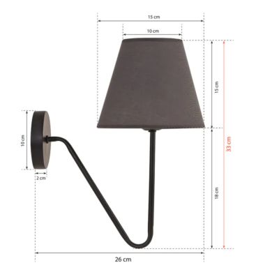 WALL SCONCE HM7642.02, BLACK, 26x15x33