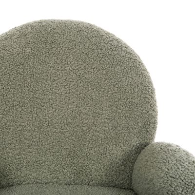 ARMCHAIR SWIVEL WINON HM9778.08 OLIVE GREEN BOUCLE FABRIC-BLACK METAL BASE 65x67x92Hcm.