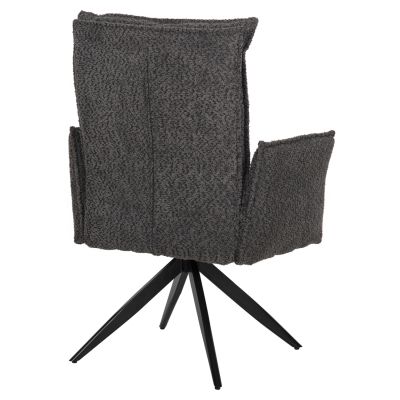 DINING ARMCHAIR ZORIN HM9846.03 GREY FABRIC-BLACK METAL BASE 64x66x94,5Hcm.