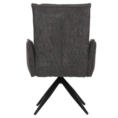 DINING ARMCHAIR ZORIN HM9846.03 GREY FABRIC-BLACK METAL BASE 64x66x94,5Hcm.