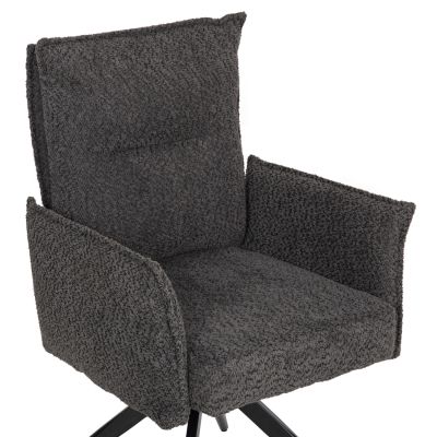 DINING ARMCHAIR ZORIN HM9846.03 GREY FABRIC-BLACK METAL BASE 64x66x94,5Hcm.