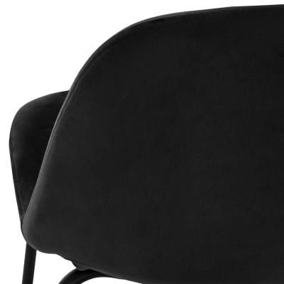HM9298.14 bar stool VINCENT, black velvet, metal legs, 47x51x96