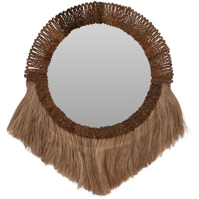 MIRROR ROUND WITH ABACA FIBER FRAME IN NATURAL COLOR 70x4x90Hcm.HM7804