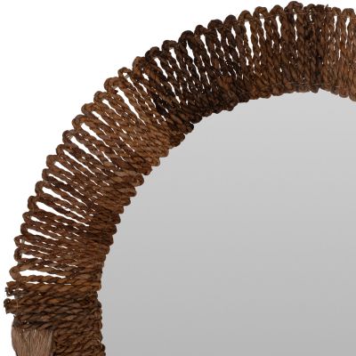 MIRROR ROUND WITH ABACA FIBER FRAME IN NATURAL COLOR 70x4x90Hcm.HM7804