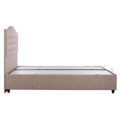 HM624.22 bed MALENA, storage space, beige nubuck-type fabric, 160x200