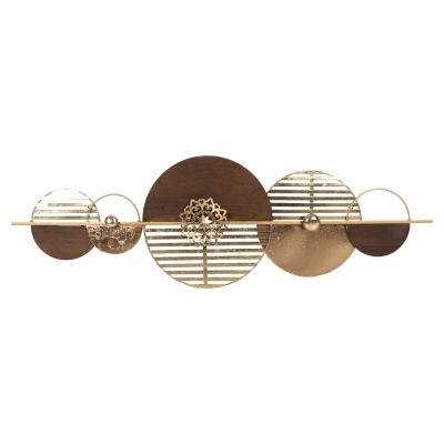 WALL DECOR HM4210 METAL IN BROWN-GOLD 125x39Hcm.