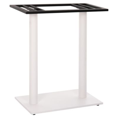 BAR TABLE BASE HM478.02 MEDIUM HEIGHT MATTE WHITE METAL 2-PILLAR 40Χ80Χ90Hcm.