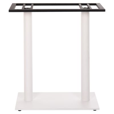 BAR TABLE BASE HM478.02 MEDIUM HEIGHT MATTE WHITE METAL 2-PILLAR 40Χ80Χ90Hcm.