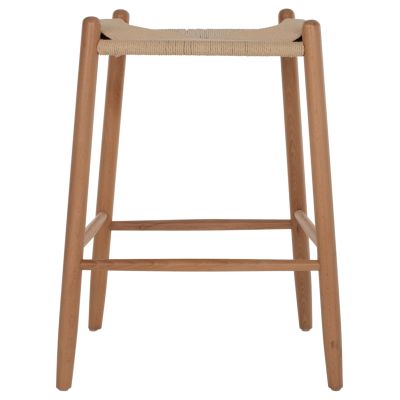 BAR STOOL MEDIUM HEIGHT BEECH WOOD-ROPE 44x46x65Hcm.HM9321.01