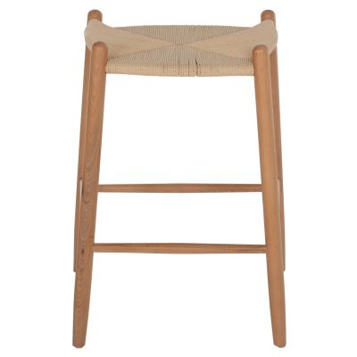 BAR STOOL MEDIUM HEIGHT BEECH WOOD-ROPE 44x46x65Hcm.HM9321.01