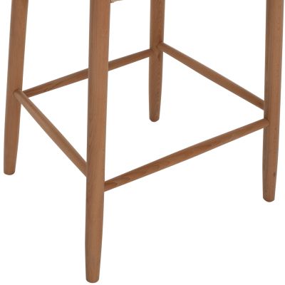 BAR STOOL MEDIUM HEIGHT BEECH WOOD-ROPE 44x46x65Hcm.HM9321.01