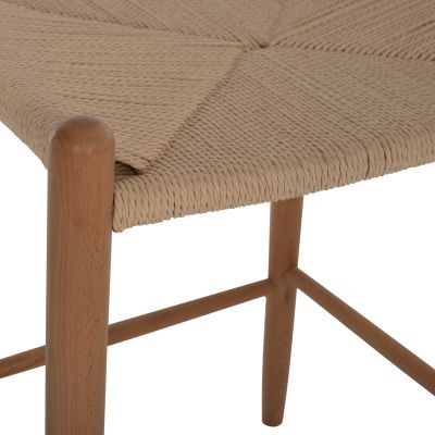 BAR STOOL MEDIUM HEIGHT BEECH WOOD-ROPE 44x46x65Hcm.HM9321.01