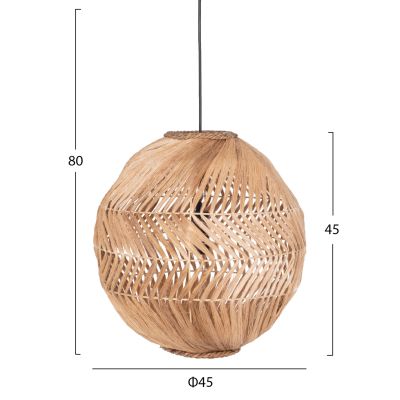 ВИСУЛКА ЗА ТАВАН СФЕРИЧНА ОТ ВЛАКНА АБАКА В ЕСТЕСТВЕН ЦВЯТ Φ45x45-80Hcm.HM7769