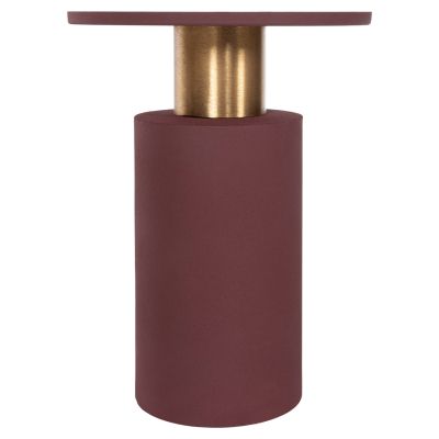 SIDE TABLE PUNJAB HM4239.06 METAL IN BRICK RED-GOLD/BRASS Φ36x47Hcm.