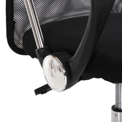 OFFICE CHAIR CABLE HM1000.31 BLACK MESH FABRIC-CHROMED BASE 61x56x107-117Hcm.