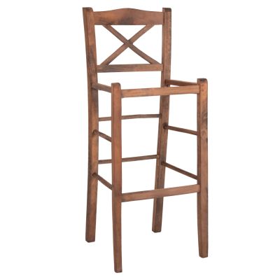 BAR STOOL LUCIUS HM5586.01 BEECH WOOD IMPREGNATED IN WALNUT COLOR 40,5x40x105Hcm.FRAME ONLY