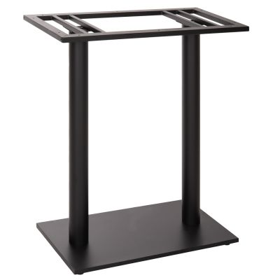 BAR TABLE BASE HM478.01 MEDIUM HEIGHT MATTE BLACK METAL 2-PILLAR 40Χ80Χ90Hcm.