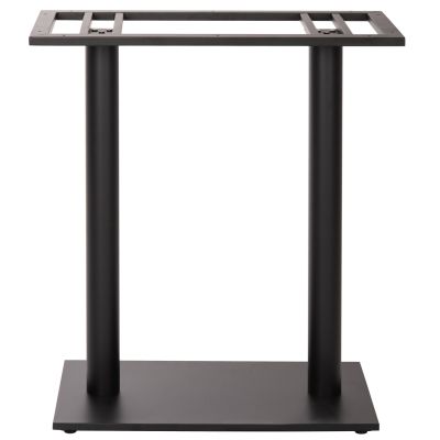 BAR TABLE BASE HM478.01 MEDIUM HEIGHT MATTE BLACK METAL 2-PILLAR 40Χ80Χ90Hcm.