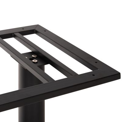 BAR TABLE BASE HM478.01 MEDIUM HEIGHT MATTE BLACK METAL 2-PILLAR 40Χ80Χ90Hcm.