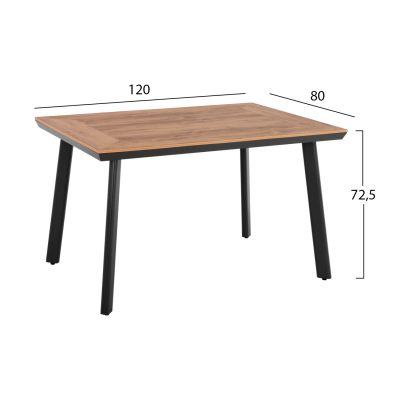 ВЪНШЕН ТРАПЕЗЕН КОМПЛЕКТ HM11810 5БР. МАСА POLYWOOD 120Χ80 И АЛУМИНИЕВИ КРЕСЛА СИВО TEXTLINE