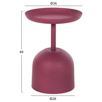 SIDE TABLE ROUND DELBEL HM4262.06 METAL IN PINK Φ36x49Hcm.