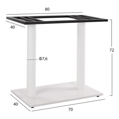 Основа металик двойно бяло мат 40x70x72 с регулатори HM435.12