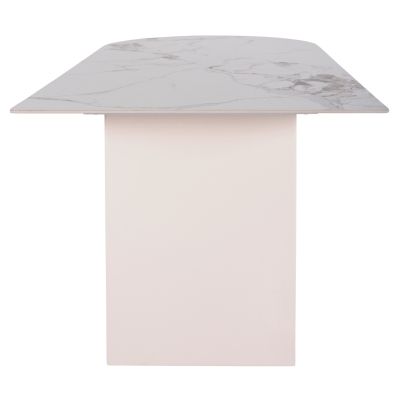 DINING TABLE CERAMUS HM9772.01 CERAMIC TABLETOP 12mm IN WHITE MARBLE COLOR-MDF LEGS WHITE 180x90x76Hcm.