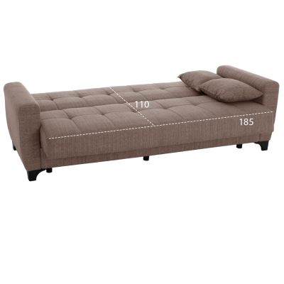 HM3242.02, 3-SEATER SOFA-BED, BEIGE, TALL BACK, 215x84x88