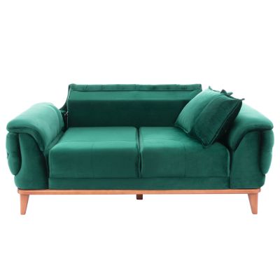 HM3250.13, 2-seater sofa-bed, cypress green velvet, 180x95x80